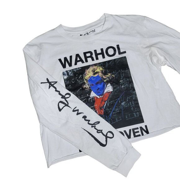 Andy Warhol x Zara Beethoven Long Sleeve cropped Tee artistic size Medium - Picture 4 of 6